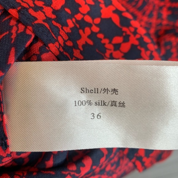 Silk Ruffle Front Button Up Blouse - Picture 5 of 6